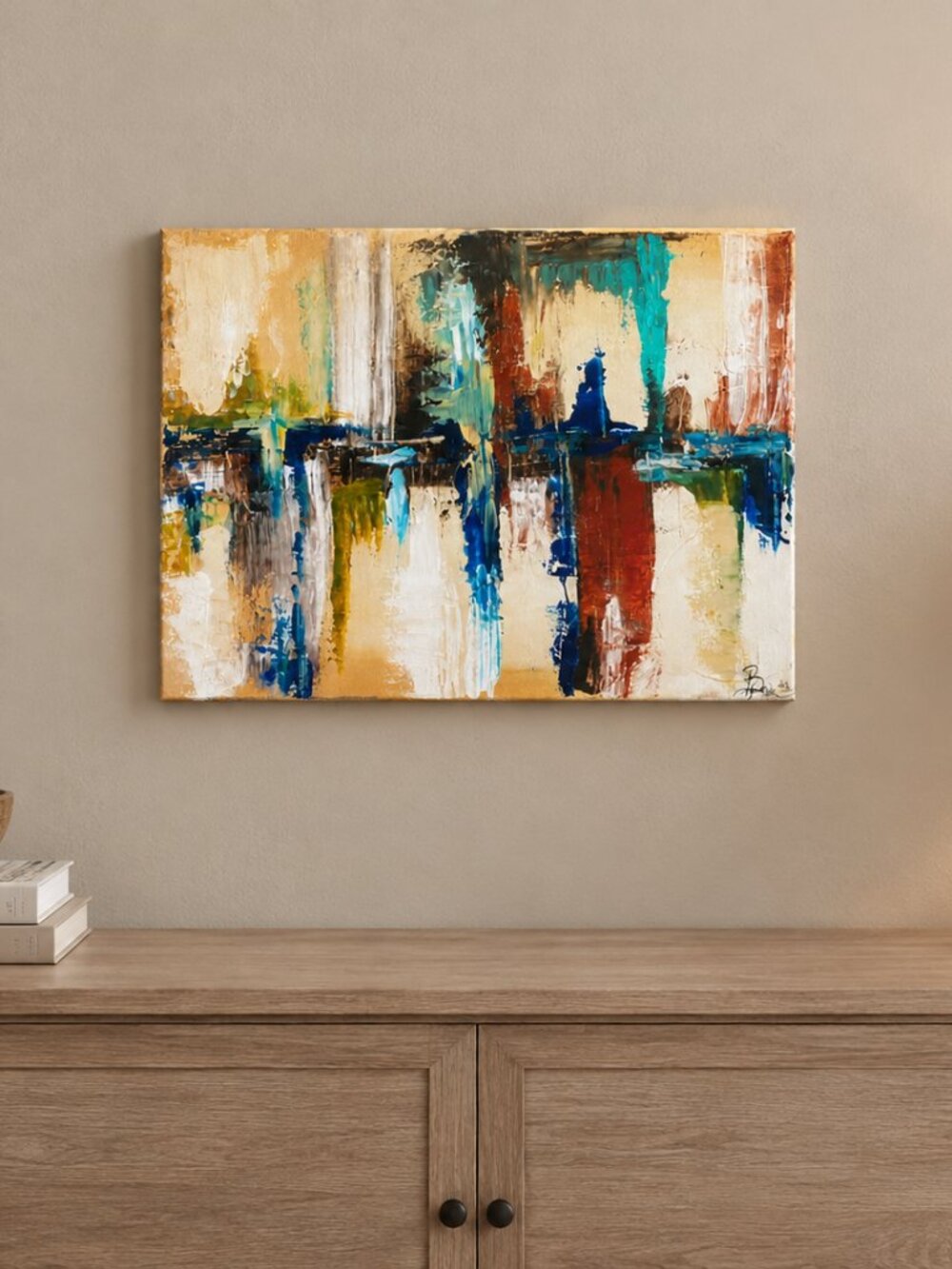 Original Abstract Painting Signed by Artist - Supermodel Beverly Peele (2016)